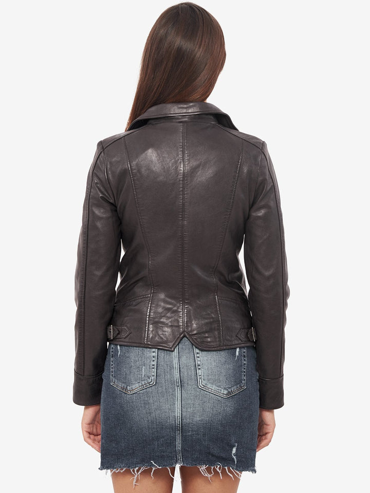 Stylish Black Biker Leather Jacket for Women in USA