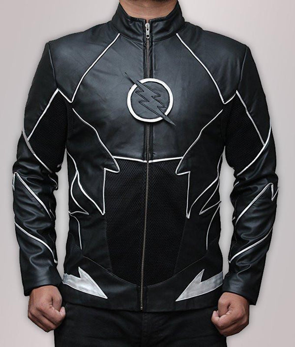 Flash 980 leather jacket featuring a shield design