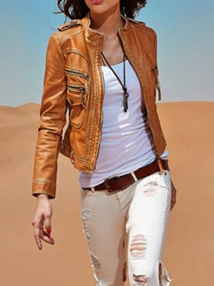 Real cow leather jacket for women