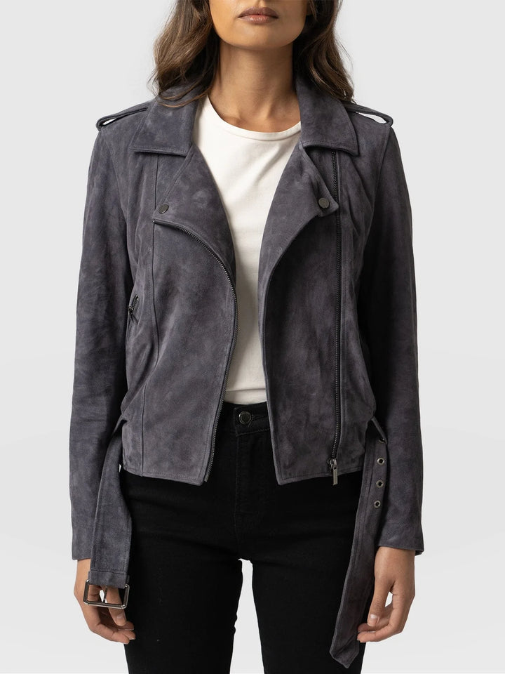 SUEDE BIKER JACKET FOR WOMEN