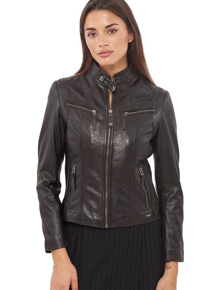 Black bomber jacket for women