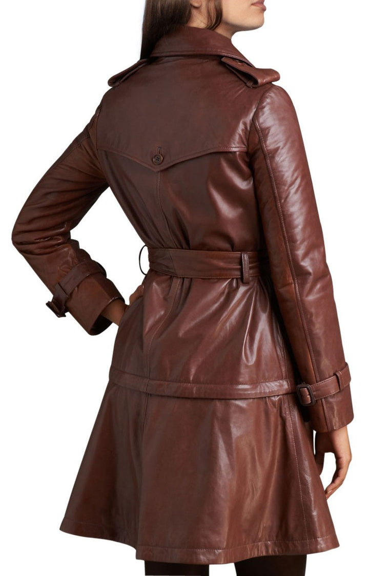 Real Cow Leather Coat for Woman in USA