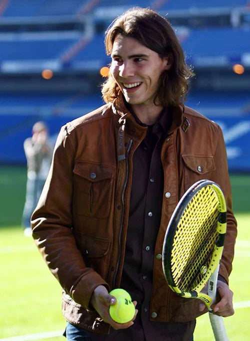 Black leather jacket worn by Rafael Nadal adds a touch of sophistication in UK market