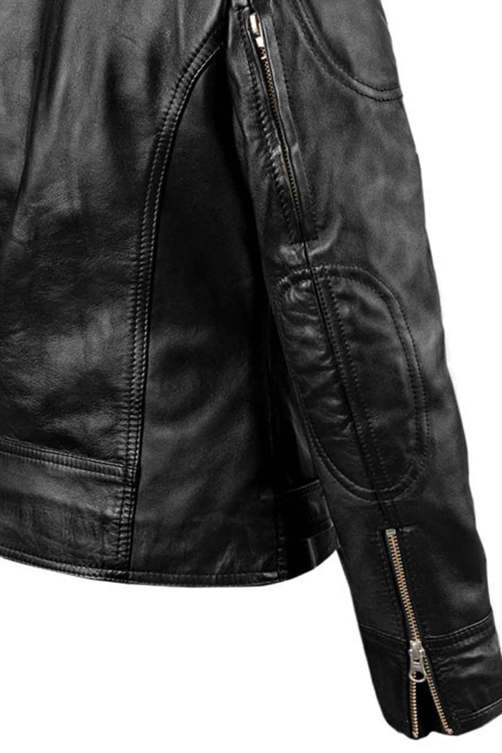 Black leather jacket for women 