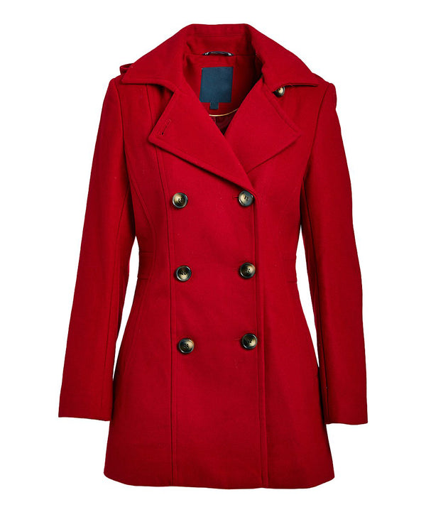 Roter Wollmantel im Premium-Design für Damen Stilvoller und luxuriöser Mantel